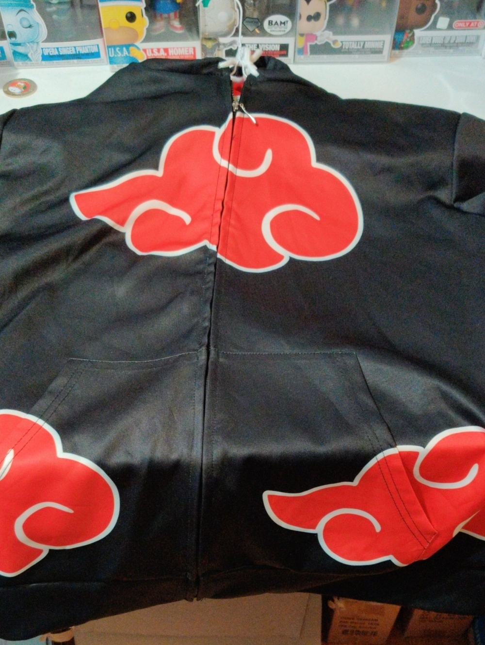 Black & Red Graphic Zip-Up Hoodie Jacket